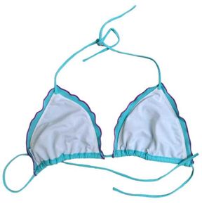 Turquoise Bikini Top with Scalloped Edges