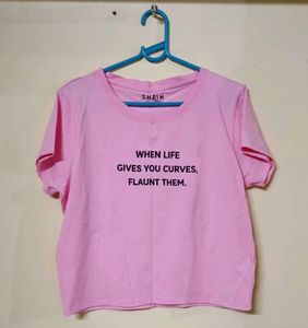 Pink Graphic Crop Top