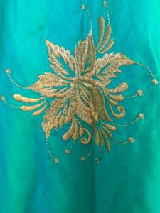 Embroidered Green Ethnic Gown
