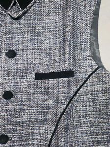Men's Nehru Jacket - Classic Grey Tweed