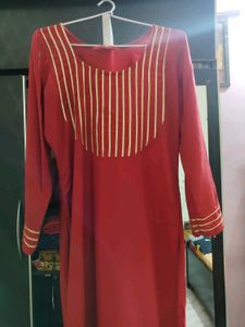 Red kurta and sharara set (without dupatta)
