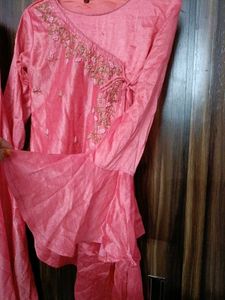 Pink Embroidered Skirt &amp; Top Set