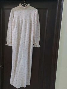 Off White Floral Night Gown
