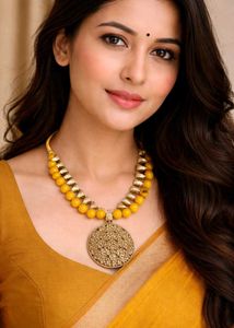 Yellow Beaded Necklace