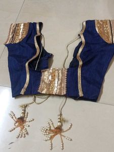 Royal Blue Embellished Saree