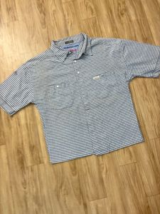 quick silver Men's Blue Gingham Short Sleeve Shirt