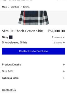 burberry Men's Blue Plaid Short Sleeve Shirt