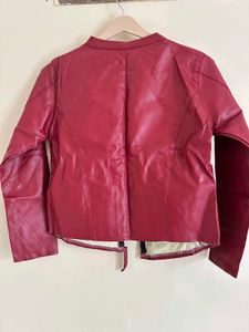 Red Leather Moto Jacket