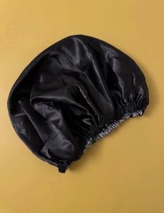 Black Silk Satin Bonnet