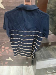 Blue Striped Polo Shirt
