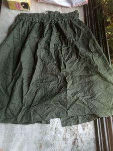 Stylish Green Button-Up Skirt Lycocell Fabric