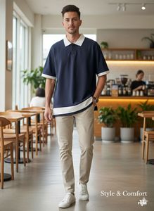 Stylish Two-Tone Polo Shirt