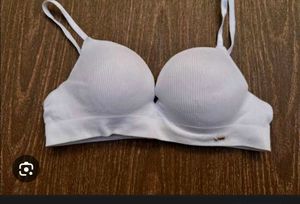 Comfortable Ribbed White Bra