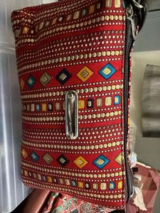 Boho Red Patterned Crossbody Bag