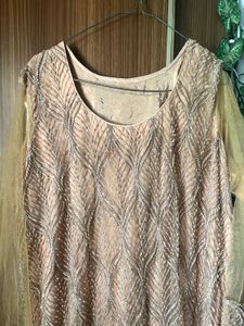 Fully Hand Embellished Xl Size Kurta With Net