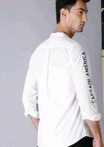 Kook N Keech Marvel Men White Printed Casual Shirt