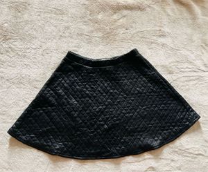 Quilted Black Mini Skirt