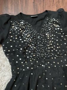 Sparkling Black Midi Dress