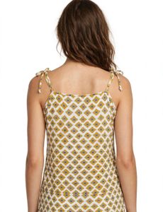Chic Yellow &amp; White Patterned Top