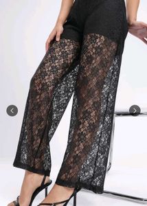 Black lace pants