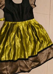 Beautiful Green &amp; black south indian frock/  Ethni