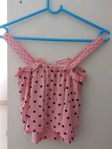 Zara Kids Pink Polka Dot Sleeveless Top