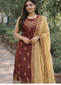 Elegant Maroon Kurta Set with Dupatta