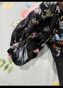 Floral Print Puff Sleeve Dress