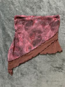 Y2K Pink Paisley Layered Tube Top