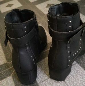 Stylish Black Studded Ankle Boots