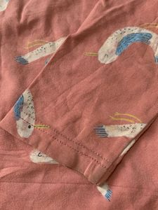 Cute Bird Print Long Sleeve Tee