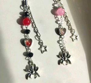 Y2K Spider Heart Charm Phone Straps