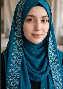 Elegant Embellished Teal Dupatta
