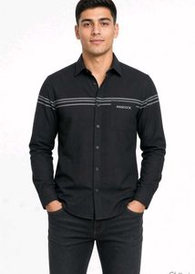 Men's Black Striped Shirt slim fit