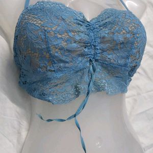 ⭐ Sheer Blue Lace Bra