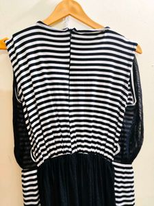 Striped Maxi Dress with Shrug