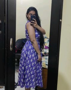 Lovely Blue Floral Midi Dress