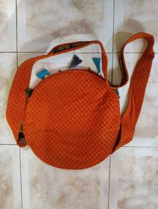 Vibrant Rajasthani Mirror Work Round Bag