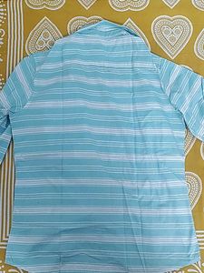 Men's Blue Striped Casual Shirt