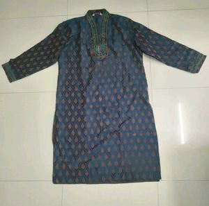 Men's Teal Jacquard 'Kurta' & 'lehanga'