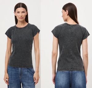 Stylish Charcoal Ribbed T-Shirt