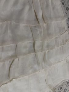 Korean Elegant White Tiered Dress
