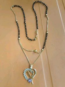 Heart Pendant Mangalsutra Necklace