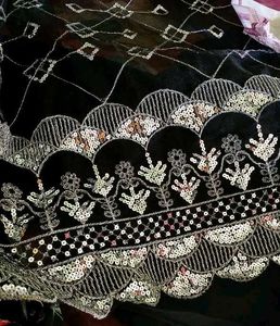 A timeless look with embroidery black dress