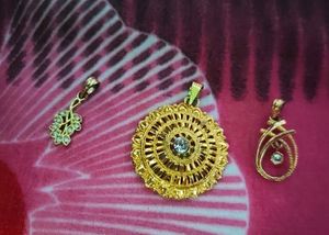 Combo Of 3 Gold Color Locket For Chain