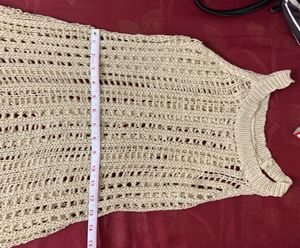 Women's Beige Knit Tank Top Style Dress