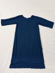 Navy Blue Embroidered Women’s Kurta