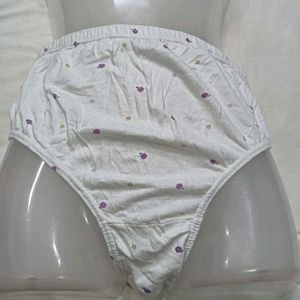 🪔 White Briefs with Purple Floral Print