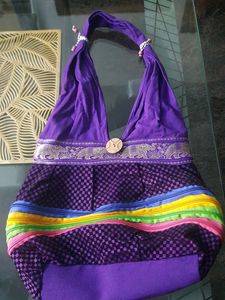Unique Purple Elephant Print Tote Bag