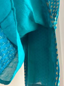 Elegant Teal Banarasi Brocade Kurta:UNUSED